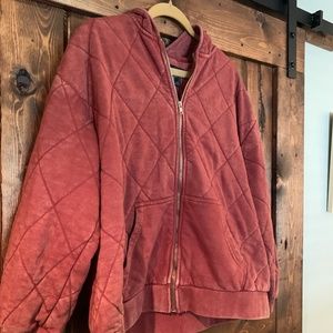 NWT Forever 21 quilted zip up hoodie size L